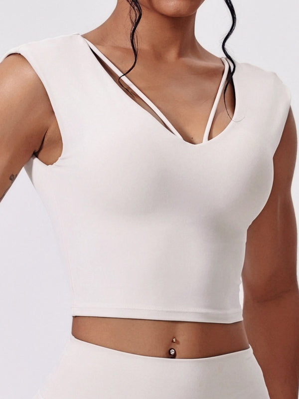 ZASUWA Female Solid Color Yoga Short Sleeves