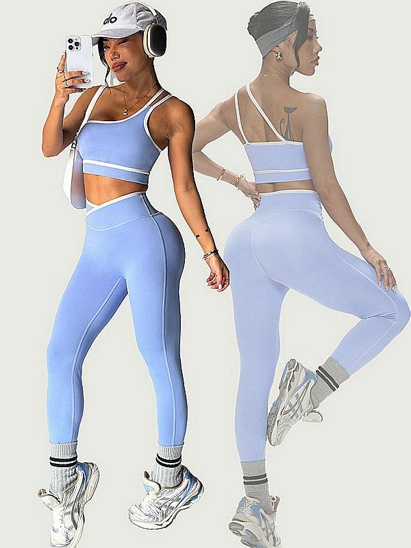 ZASUWA Female Color Block High Waist Hip Lift Yoga Sportswear
