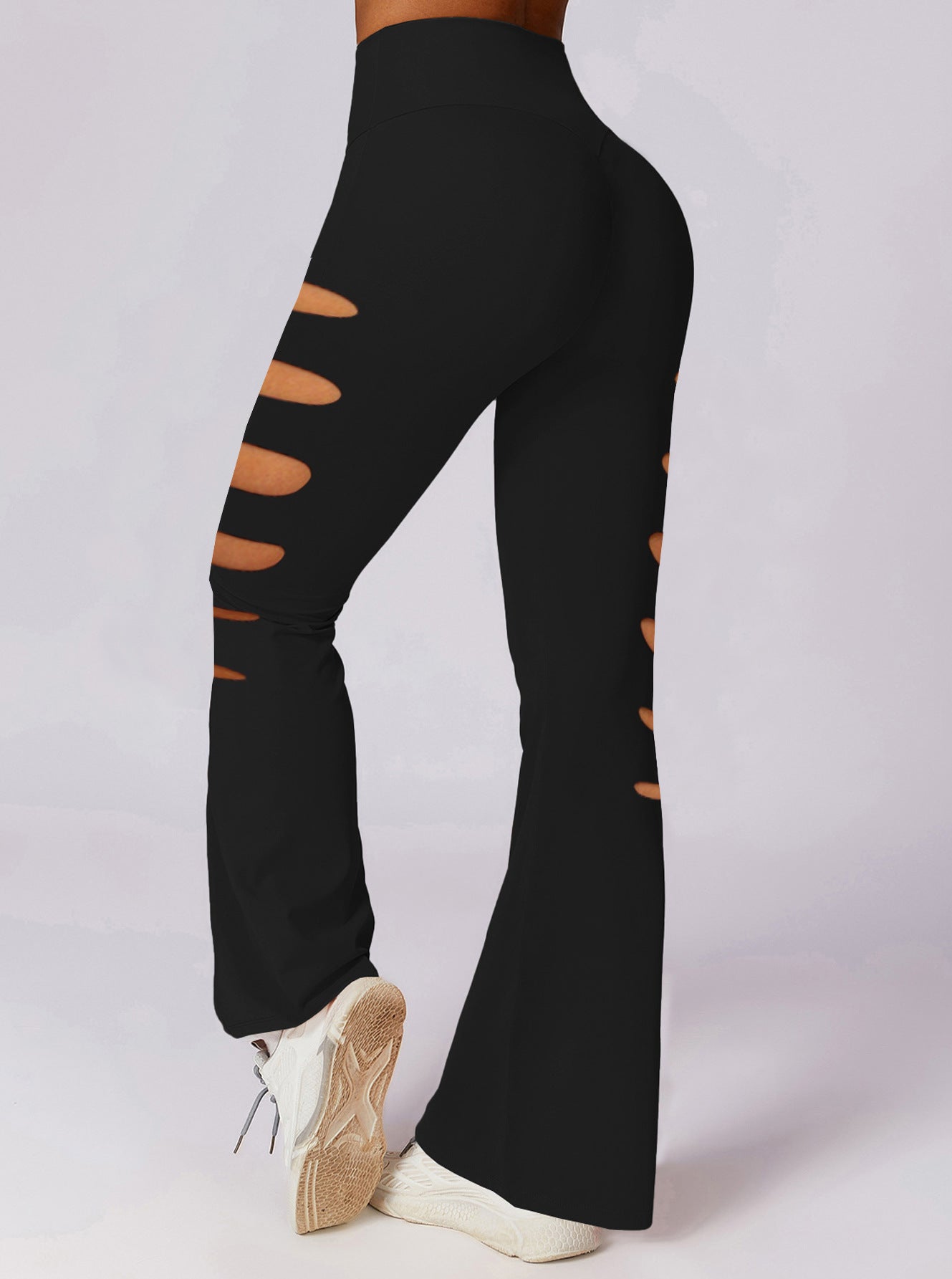 ZASUWA Female Cutout Stretch Sports Flare Leggings