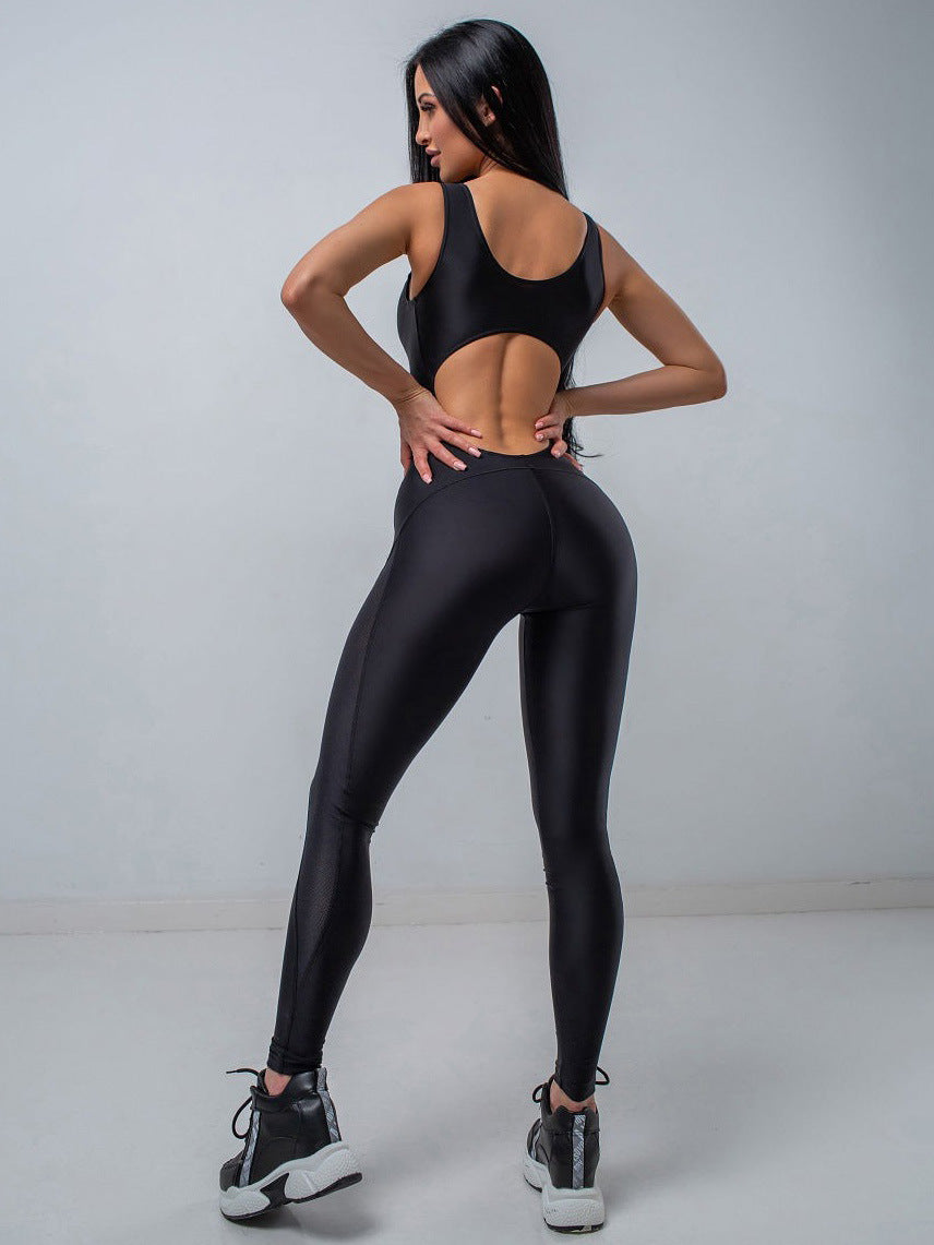 ?ZASUWA Female Hollow Out Mesh Jumpsuit