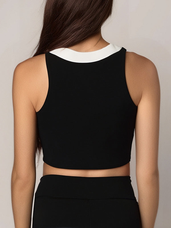 ZASUWA Female Contrast Color High-support  Yoga Sportswear