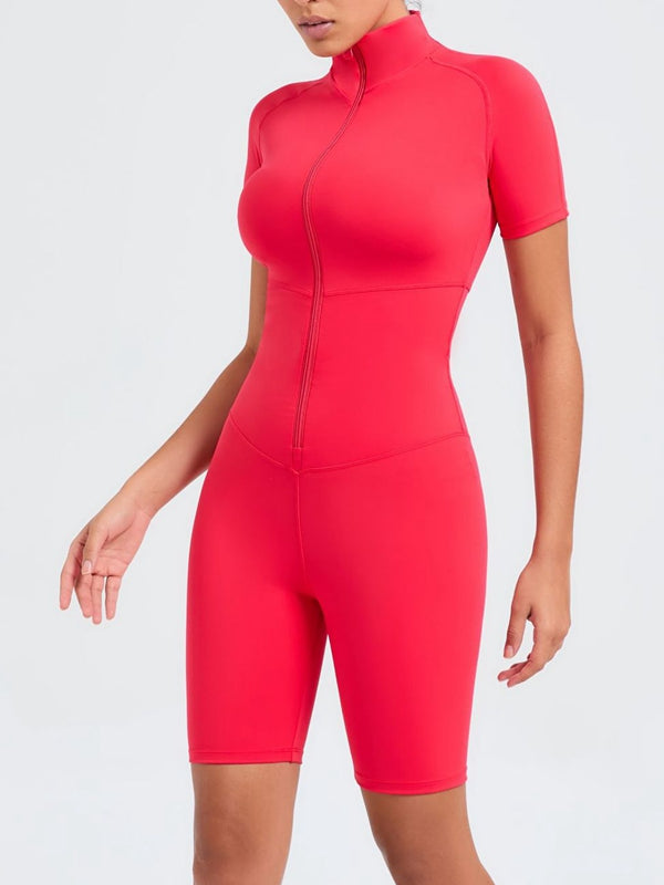 ZASUWA Female Zipper Stand Collar Romper