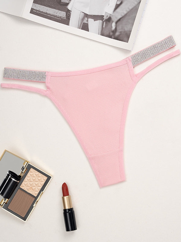 ZASUWA Female Silver ribbon Hollow Out Panties