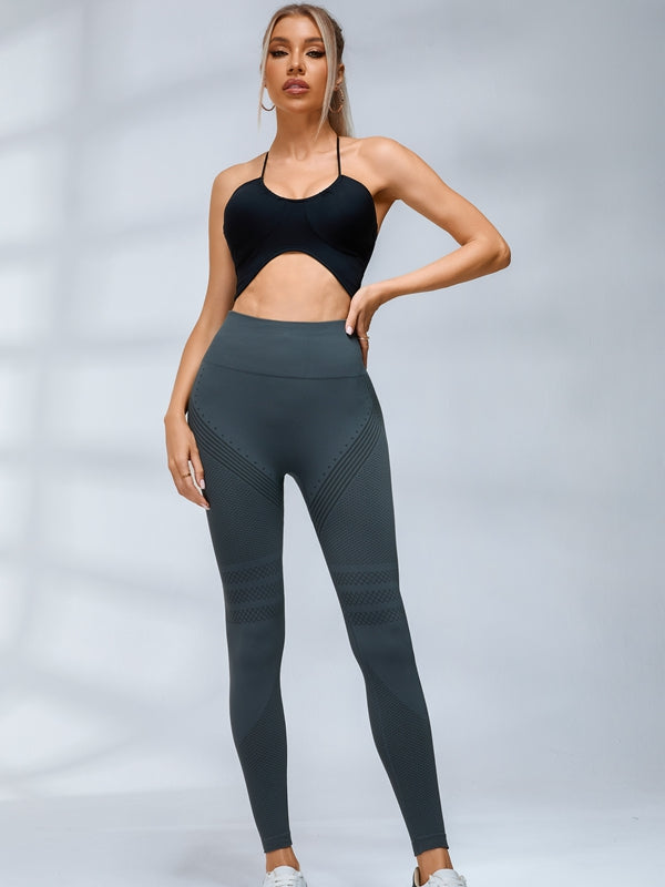 ZASUWA Female Halter Folds Pleated Backless Sports Bras
