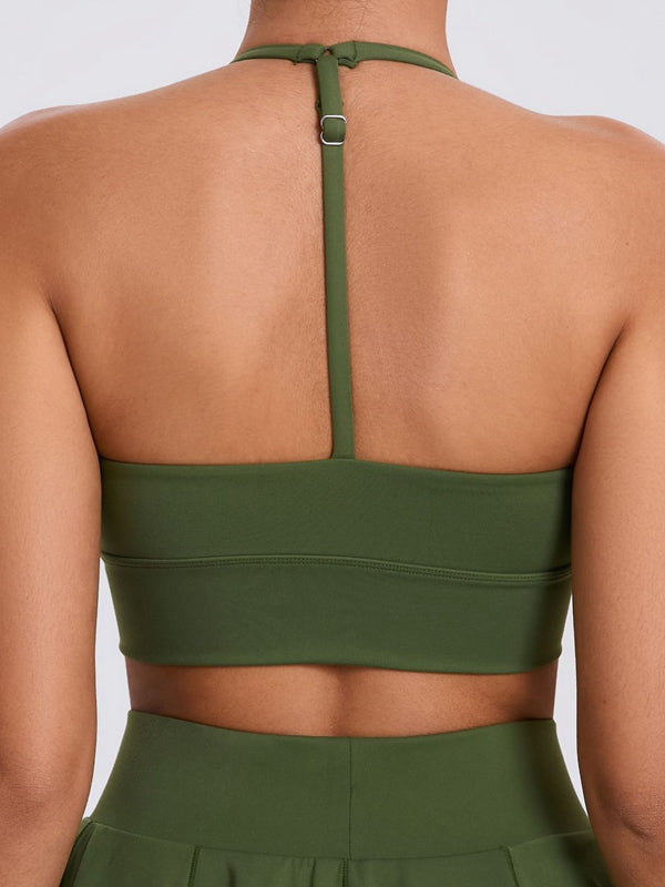 ZASUWA Female Deep U Collar Backless Sports Bras