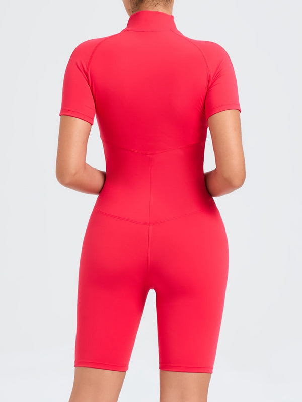 ZASUWA Female Zipper Stand Collar Romper