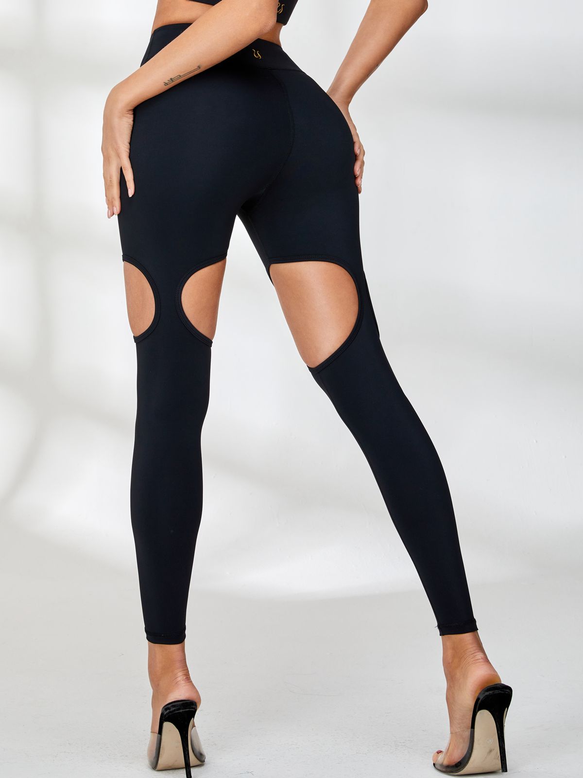 ZASUWA Female Unique Cutout High-rise Leggings