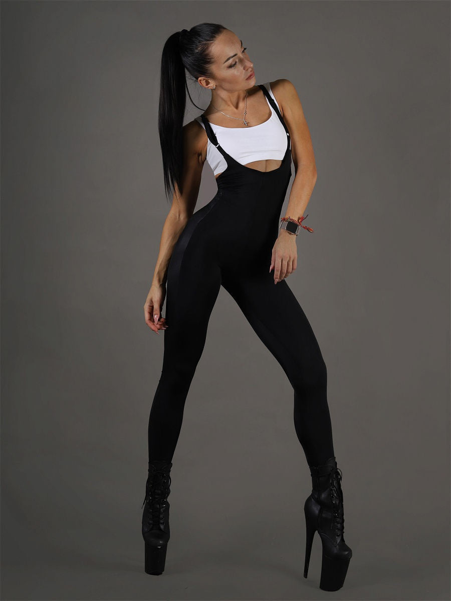 ?ZASUWA Female PU Faux Leather Strap Jumpsuit
