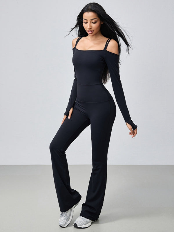 ZASUWA Female U Collar Scrunch Bum Elastic Tight Jumpsuit