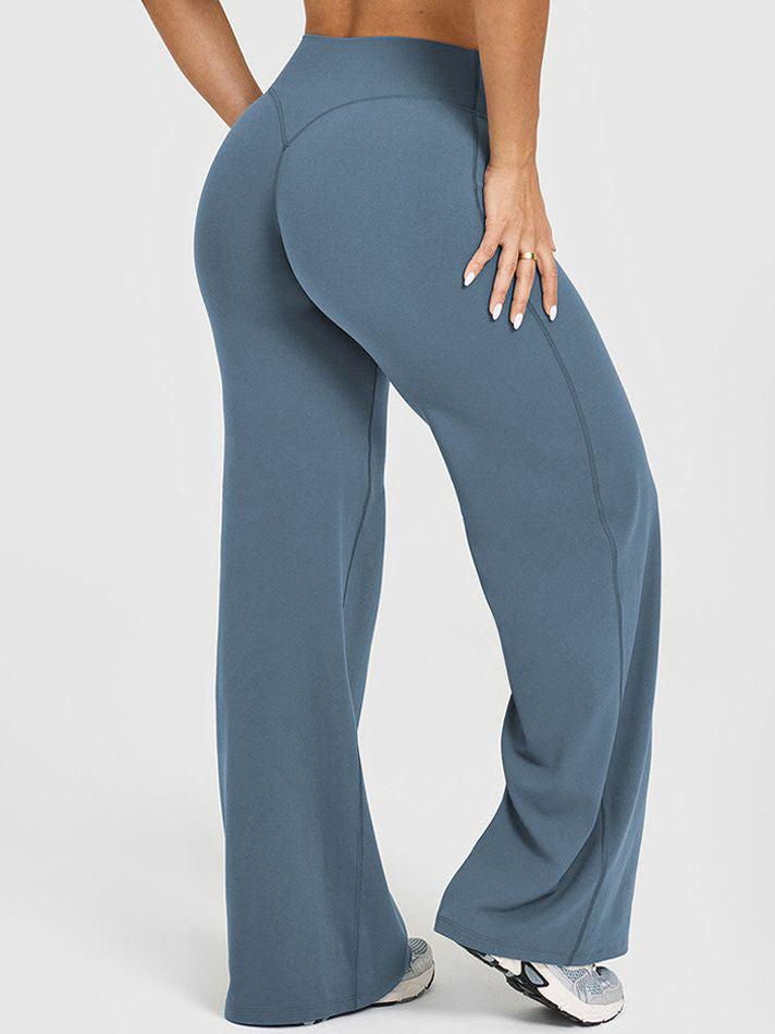 ZASUWA Female Solid Color Casual Loose Flare High-rise Leggings
