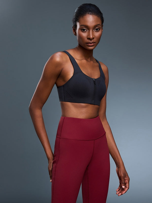 ZASUWA Female Zipper Cross Back Backless Sports Bras