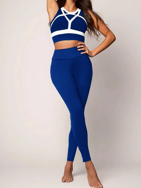 ZASUWA Female Contrast Color High-support  Yoga Sportswear