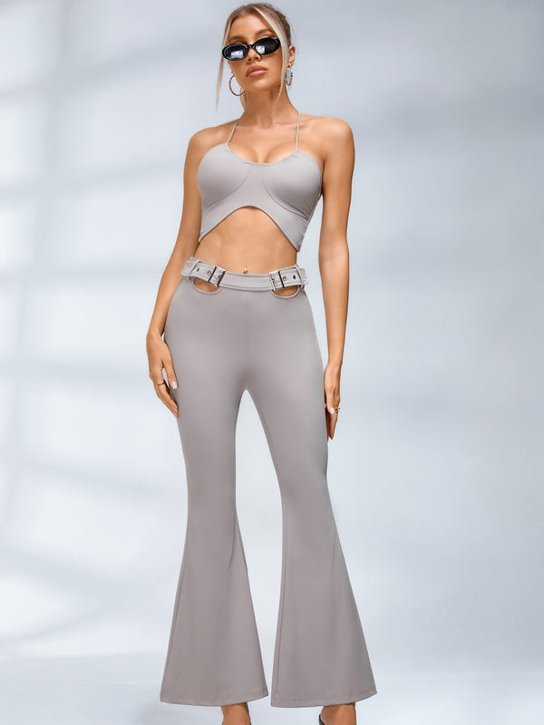 ZASUWA Female Button Cutout Cargo Style Flare Design Tracksuit