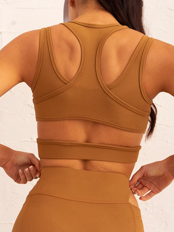 ZASUWA Female Ribbed Cutout Sports Bras