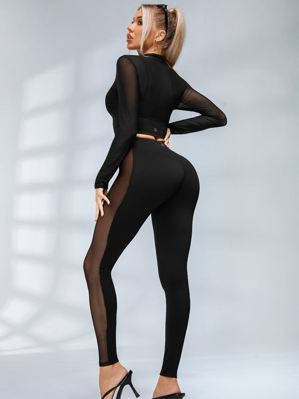 ?ZASUWA Female Sexy Sheer Mesh Seamless Leggings