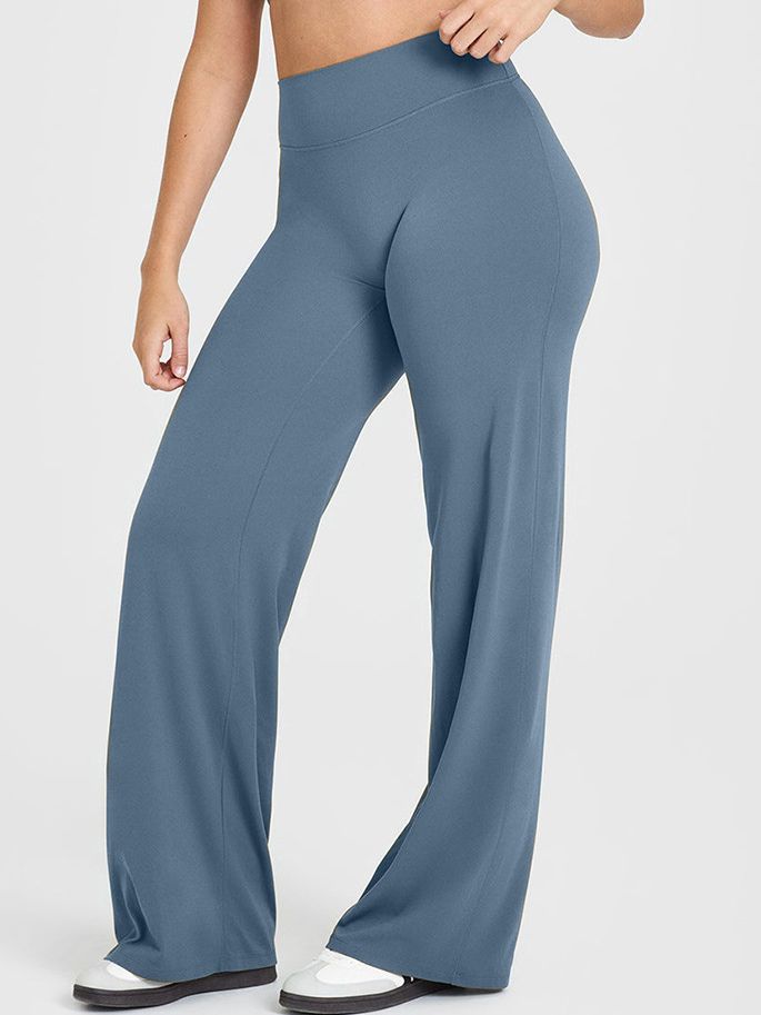 ZASUWA Female Solid Color Casual Loose Flare High-rise Leggings