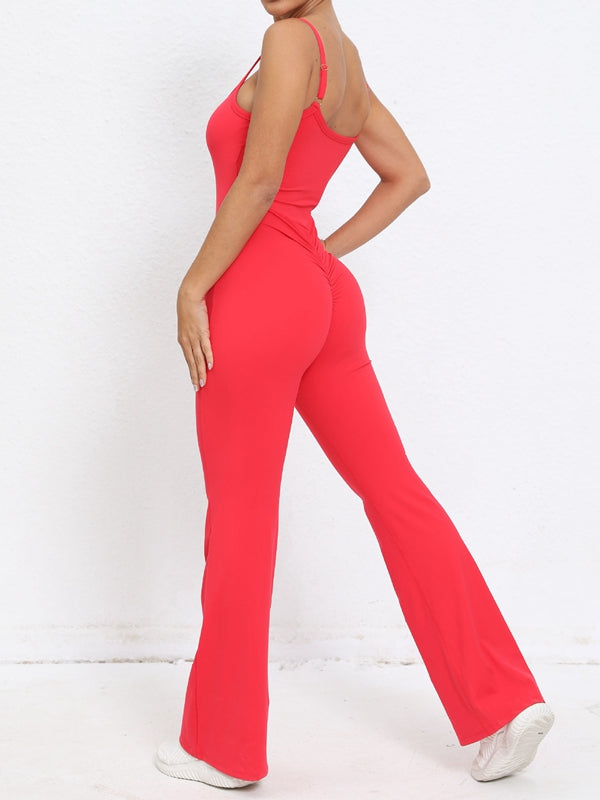 ZASUWA Female Scrunch Bum Flare Jumpsuit