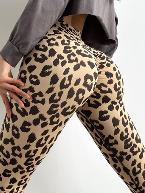 ZASUWA Female Leopard Print Scrunch Bum Leggings