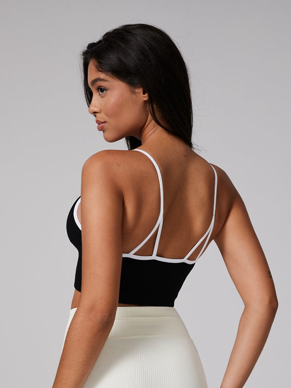 ZASUWA Female Contrast Color Zipper Sports Bras