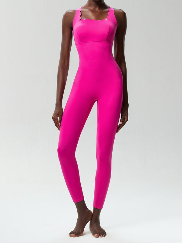 ZASUWA Female Cloud Edge Cross Back Jumpsuit