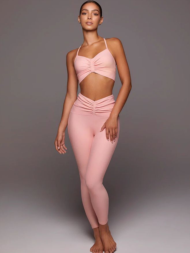 ZASUWA Female Solid Color Unique Folds V Shape Waist Tracksuit