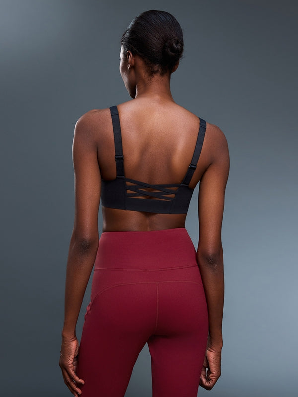 ZASUWA Female Zipper Cross Back Backless Sports Bras