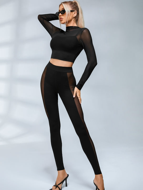 ?ZASUWA Female Sexy Sheer Mesh Seamless Leggings