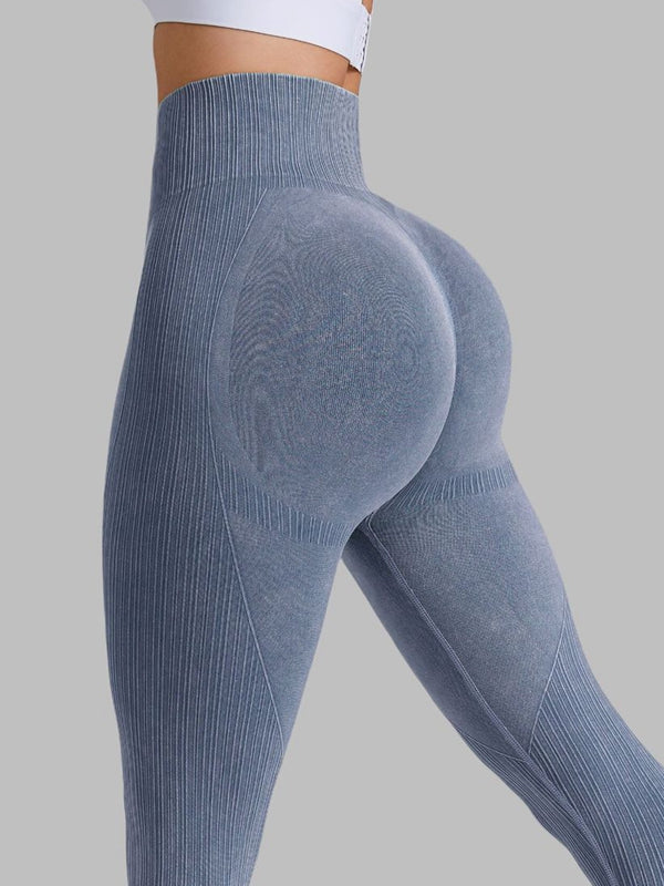 ZASUWA Female Ribbed Denim Scrunch Bum Leggings