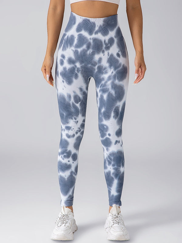 ZASUWA Female Hot Tie-dye Quick Dry Hip-lift Leggings