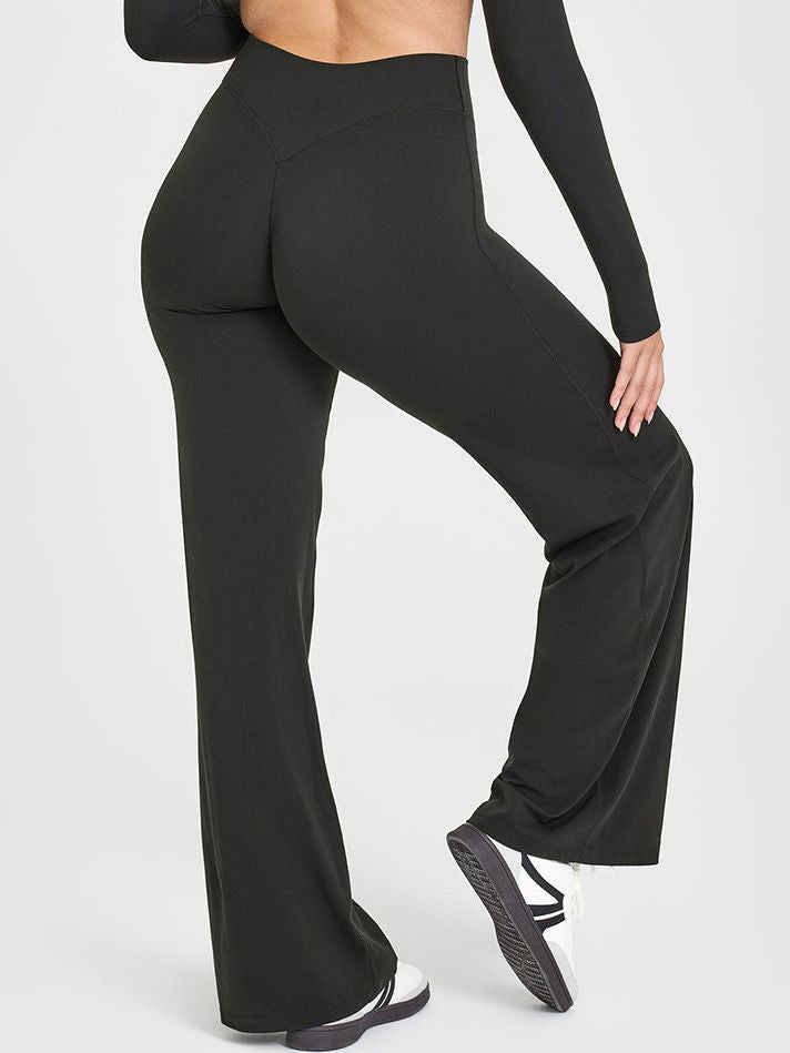 ZASUWA Female Solid Color Casual Loose Flare High-rise Leggings