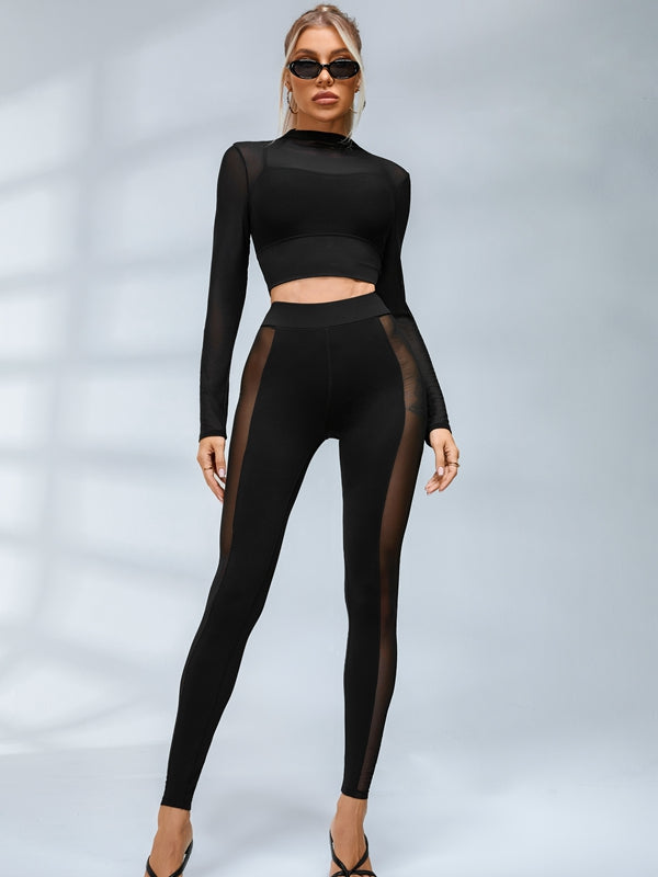 ?ZASUWA Female Sexy Sheer Mesh Seamless Leggings