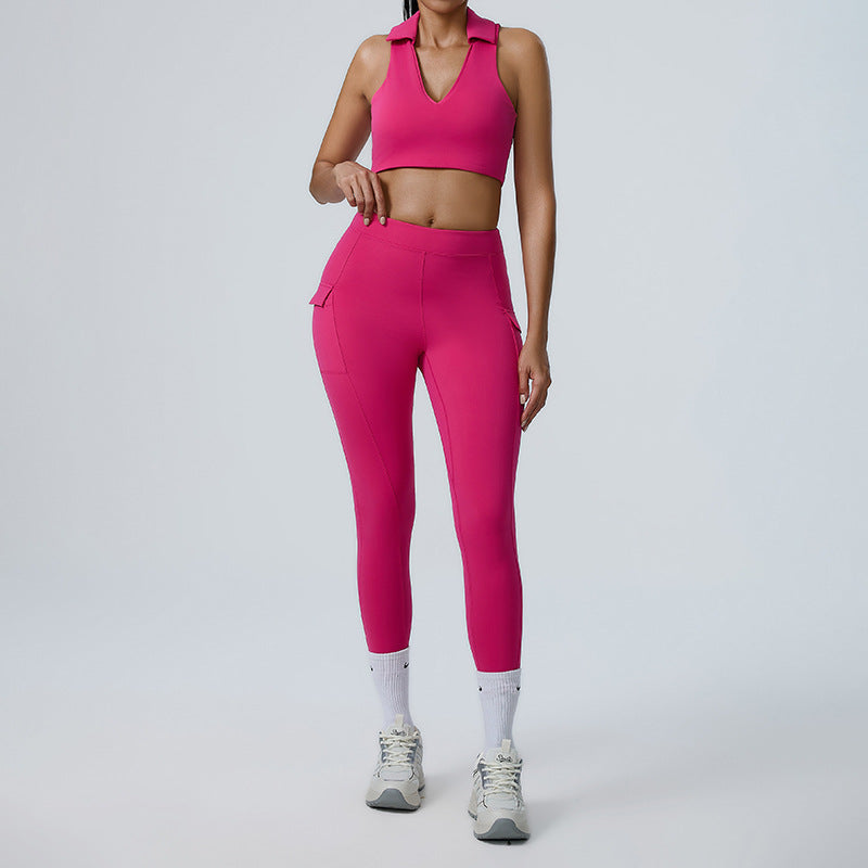 ZASUWA Female Big U Collar Deep-V Pocket Tracksuit
