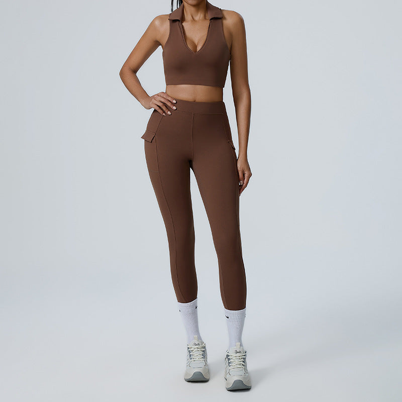 ZASUWA Female Big U Collar Deep-V Pocket Tracksuit