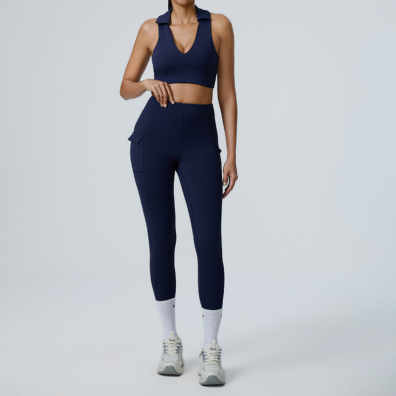 ZASUWA Female Big U Collar Deep-V Pocket Tracksuit