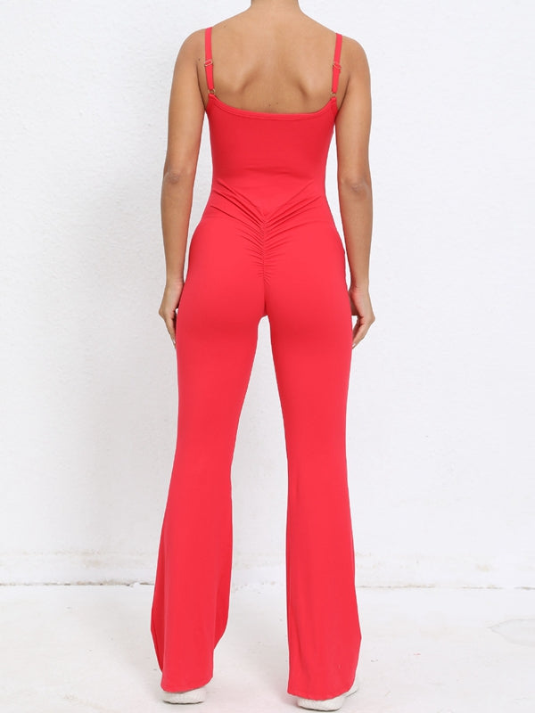 ZASUWA Female Scrunch Bum Flare Jumpsuit