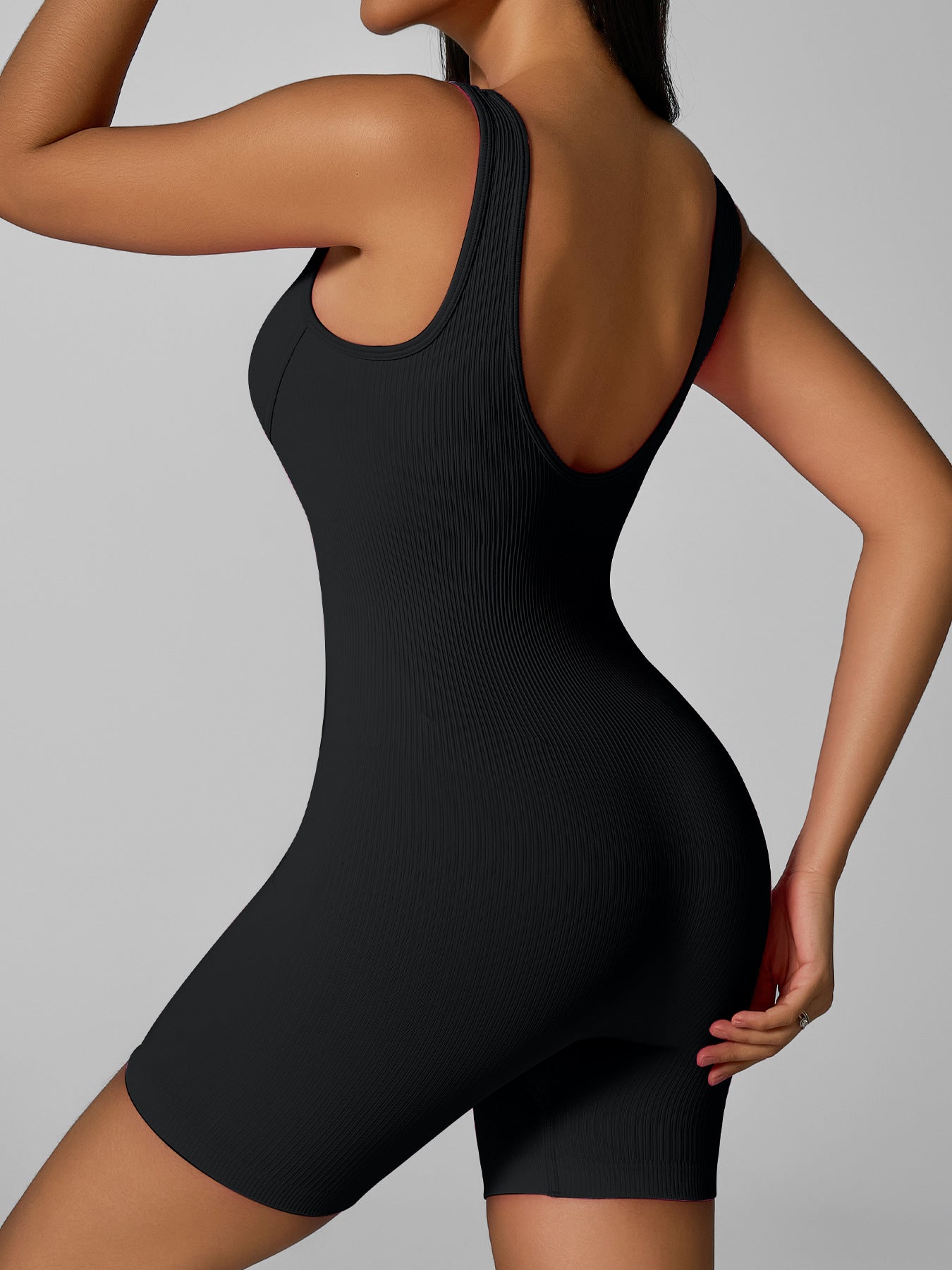 ZASUWA Female Ribbed Tummy Control Romper