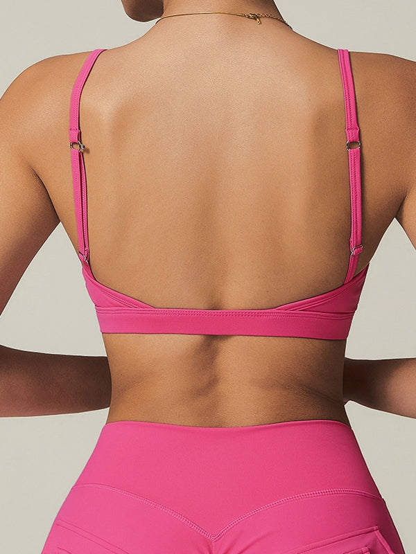 ZASUWA Female Front Folds Cross Back Backless Sports Bras