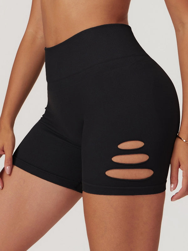 ZASUWA Female Hollow Out Hip-lift Quick-dry High-waisted Seamless Shorts