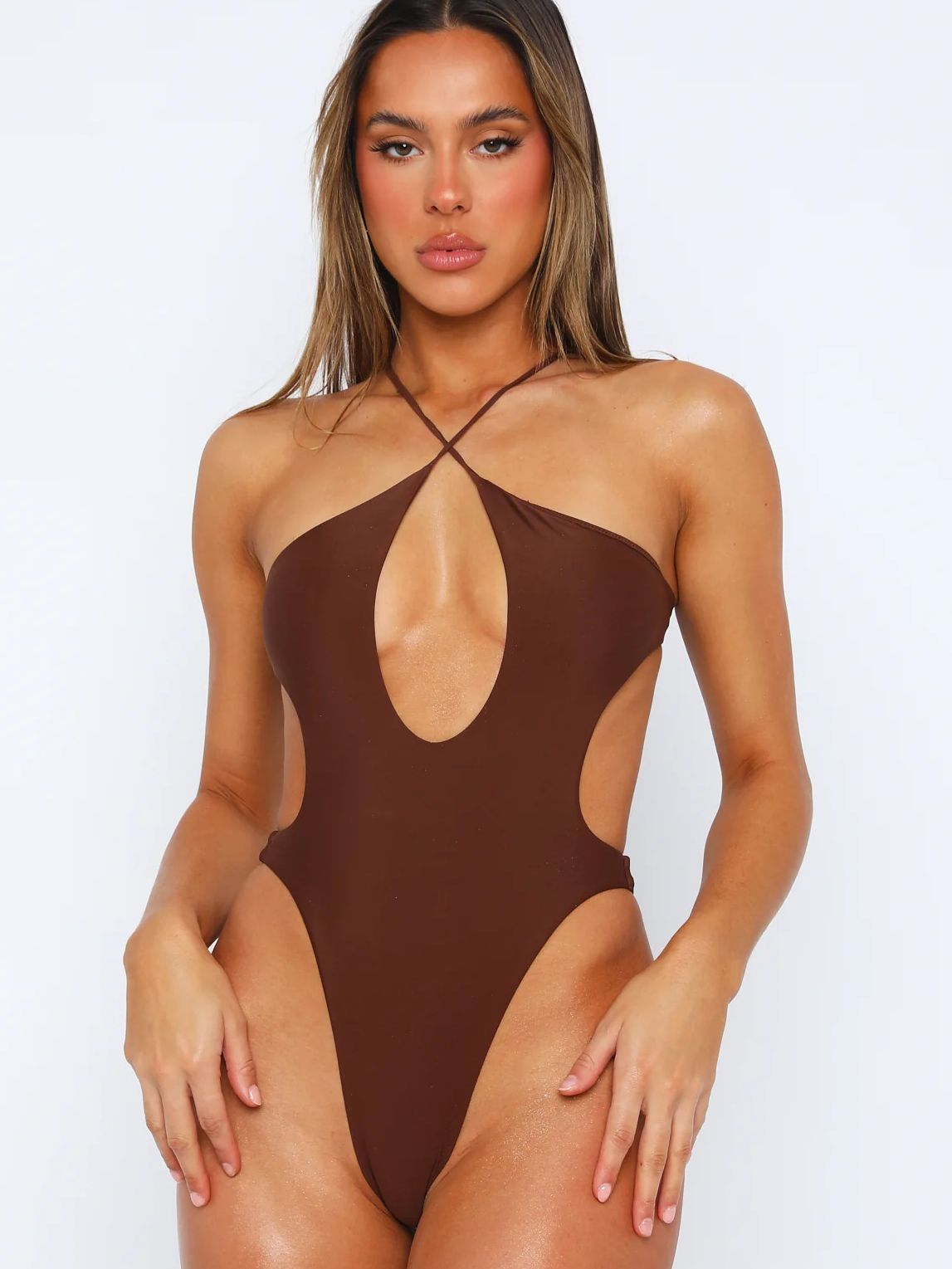 ZASUWA Female Sexy Cross Hollow Out Beach One Piece