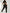 ZASUWA Female Buttons Solid Color Stand Up Collar Deep V Back Jumpsuit