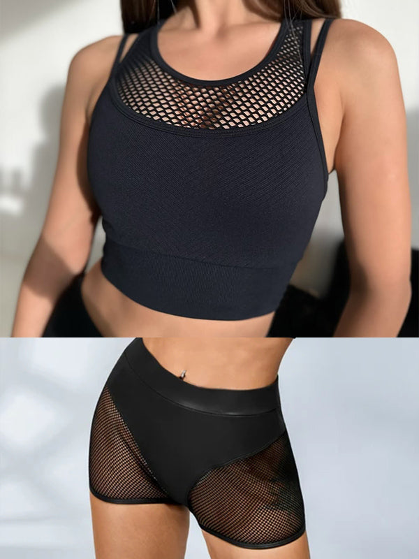 ZASUWA Female Sexy Faux Leather Fishnet Micro Hot Shorts
