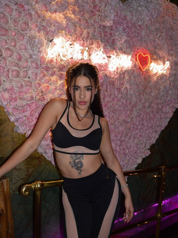 ❤ZASUWA Female Super Sexy Unique Sheer Mesh Split Tracksuit