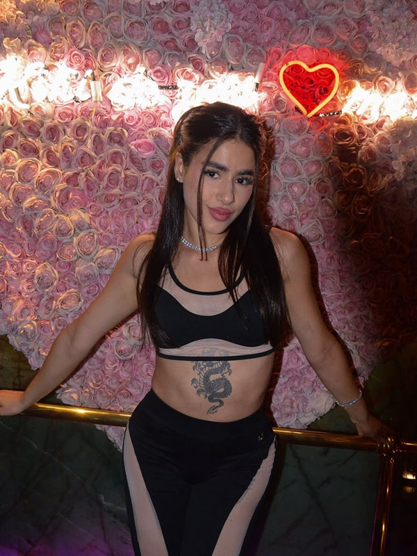 ❤ZASUWA Female Super Sexy Unique Sheer Mesh Split Tracksuit