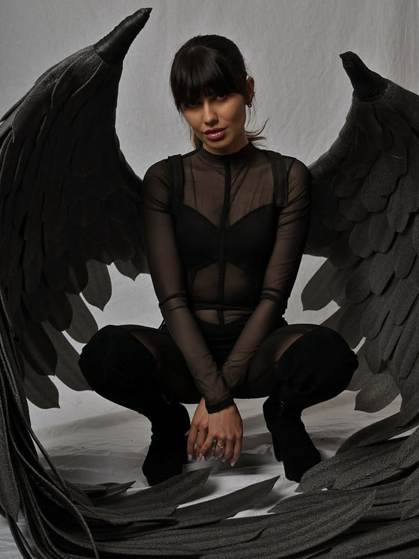 ZASUWA Female Sexy Mesh Yoga Jumpsuit