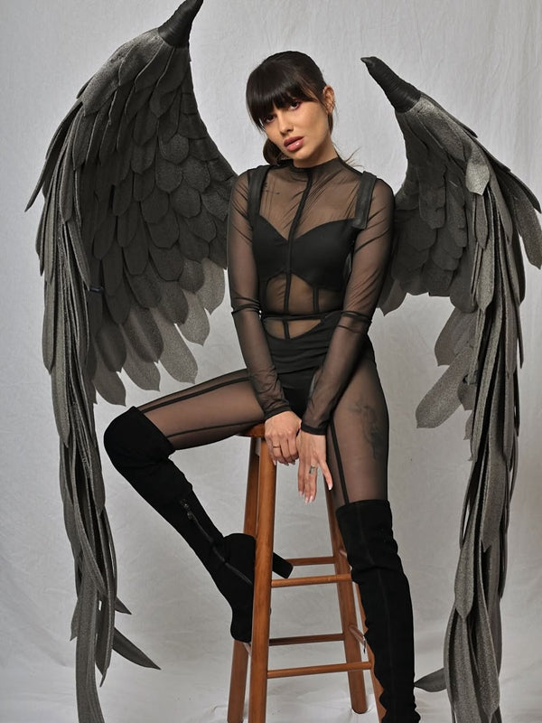 ZASUWA Female Sexy Mesh Yoga Jumpsuit