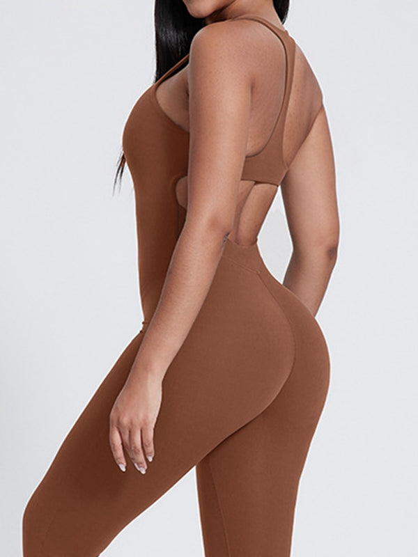 ZASUWA Female Sexy Cutout Zipper Booty Jumpsuit