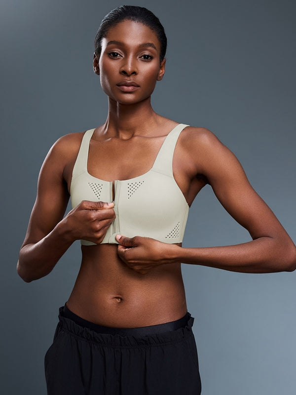 ZASUWA Female Zipper Cross Back Backless Sports Bras