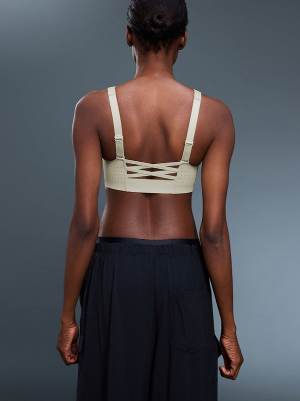 ZASUWA Female Zipper Cross Back Backless Sports Bras