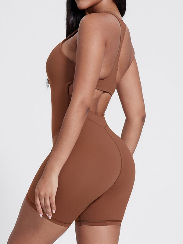ZASUWA Female Sexy Cutout Zipper Booty Romper