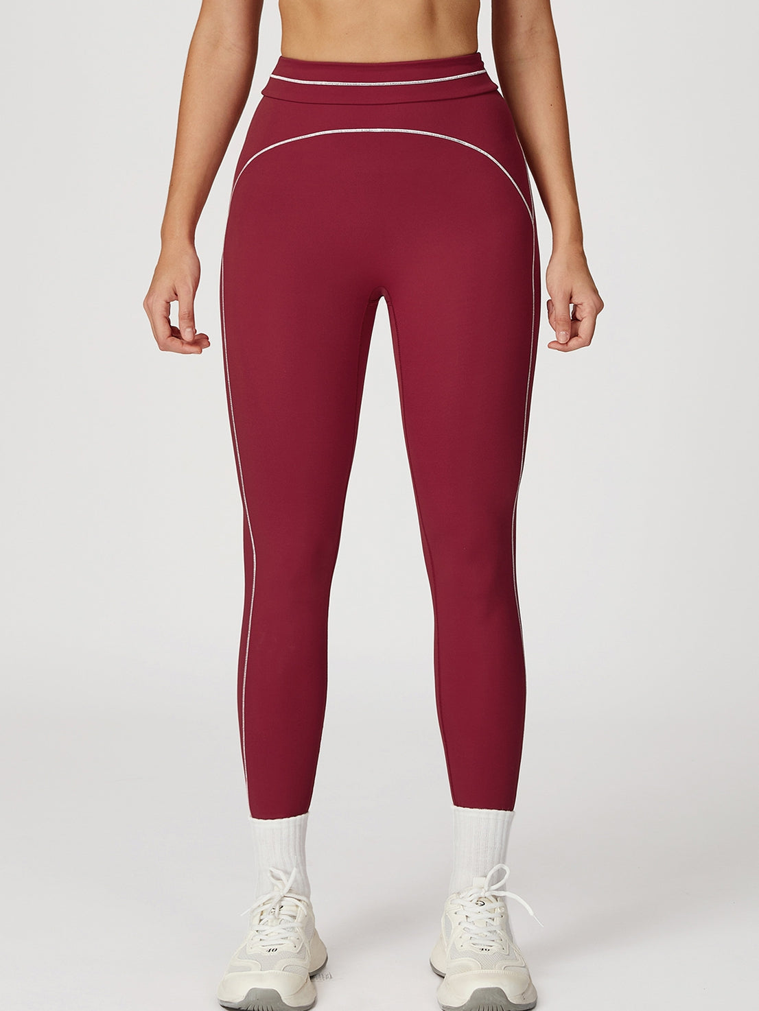ZASUWA Female Contrast Color Stripes Booty Leggings